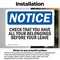 Signmission Check That You Have All Your Belongings, 10 in W x Rectangle, Vinyl Decal OS-2PACK-NS-D-710-L-10552 - alternate 3